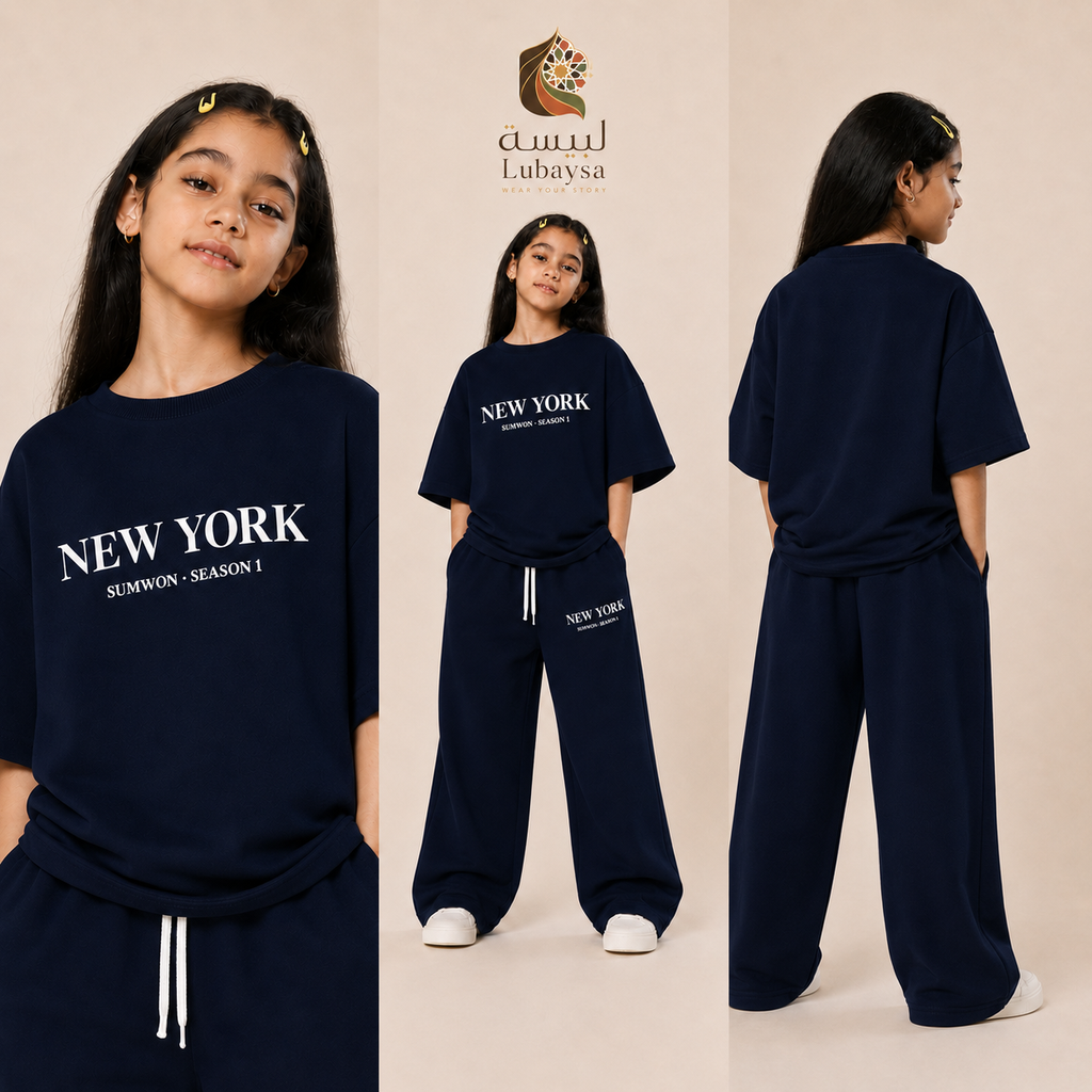 طقم بناتي  الدخول المدرسيOversize NEW YORK