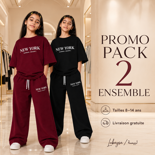 Pack Promo 2 Ensembles Fille Oversize – 8 à 14 ans | Couleurs au choix
